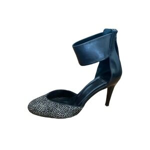 Pierre Hardy Black White Spotted Calf Pony Hair Ankle Cuff Heels Pumps 36.5